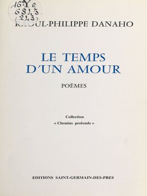 cover image of Le temps d'un amour